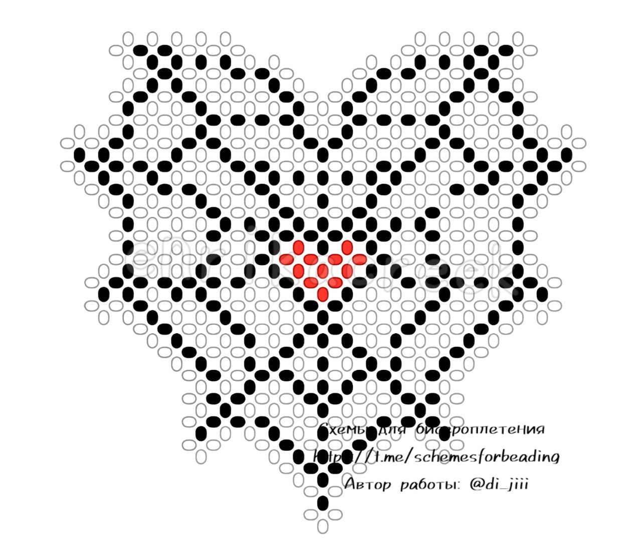 Схема бисероплетения сердечко крестиком
