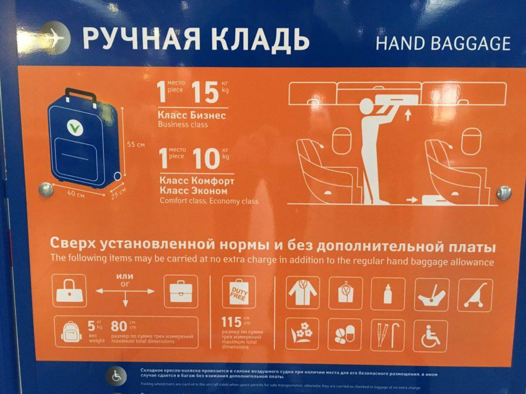 Размер ручной клади в авиакомпаниях таблица