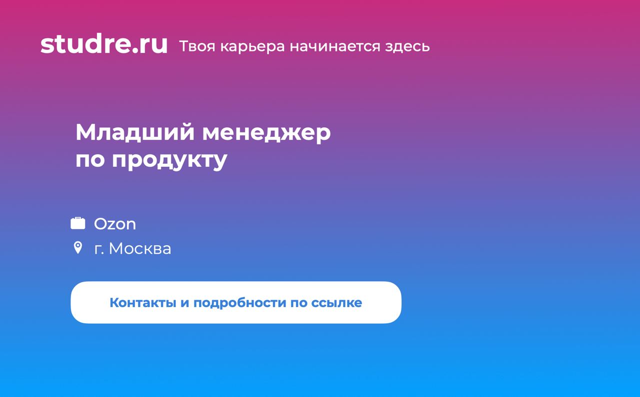 Вакансии младший менеджер проектов