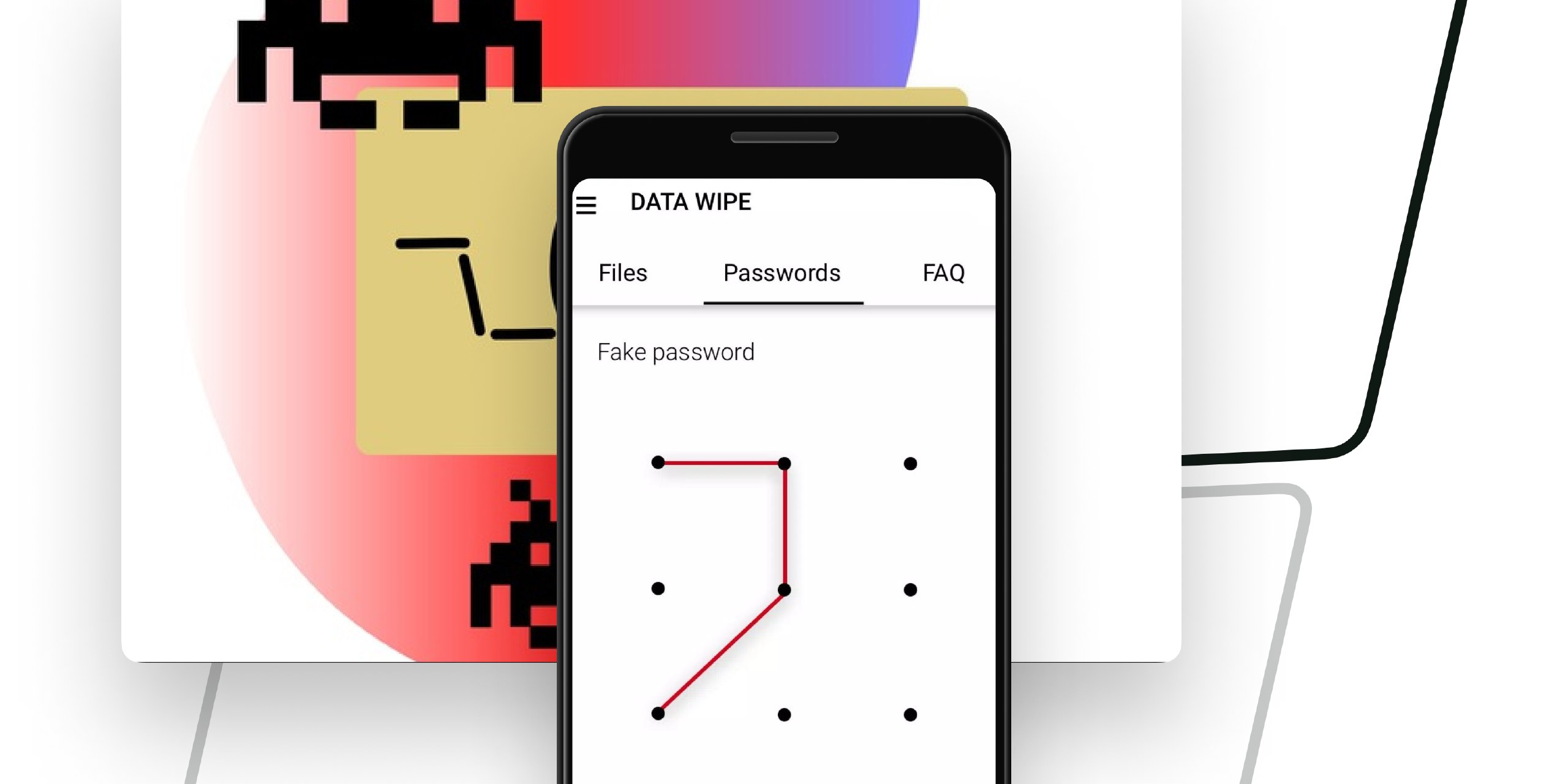 Data wipe screen locker