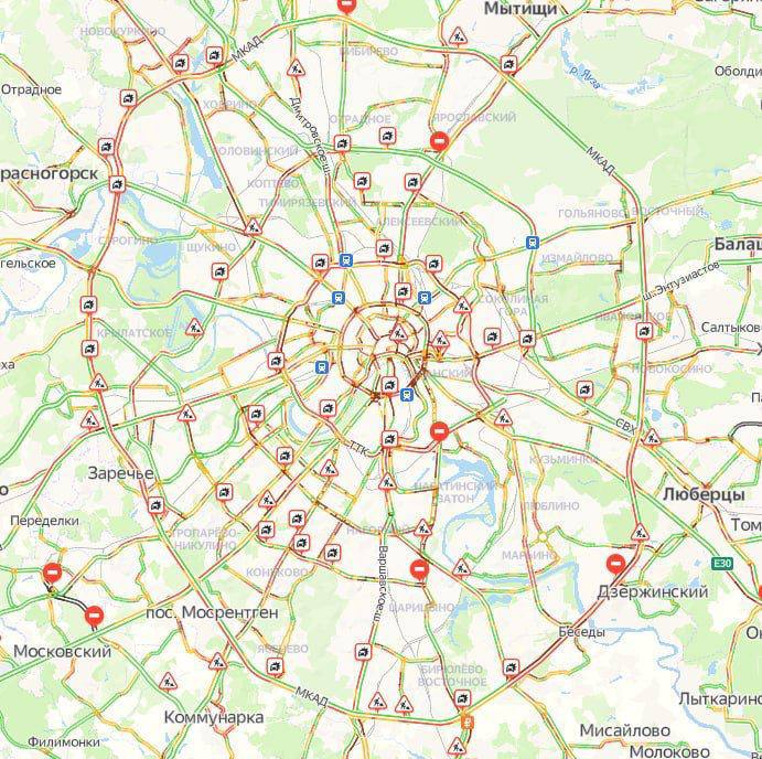 Москва пробки 10 баллов