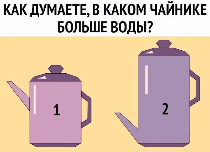 В какой из чайников можно налить больше воды см рисунок ответ обоснуйте