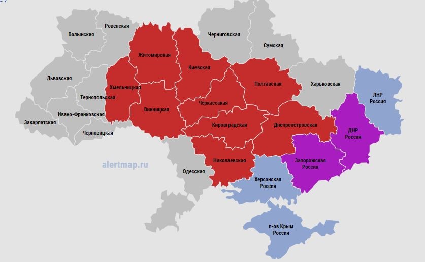 Карта украины с областями 2024 г
