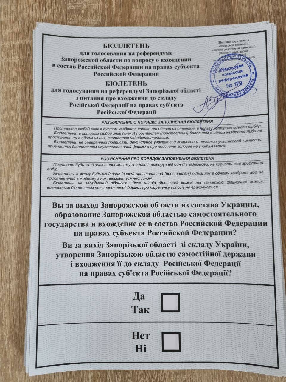 Как будет выглядеть бюллетень