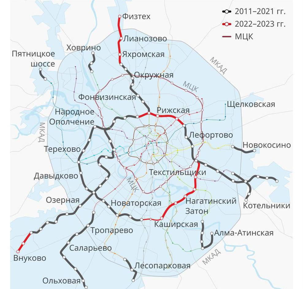 Московский кольцевой диаметр схема на карте