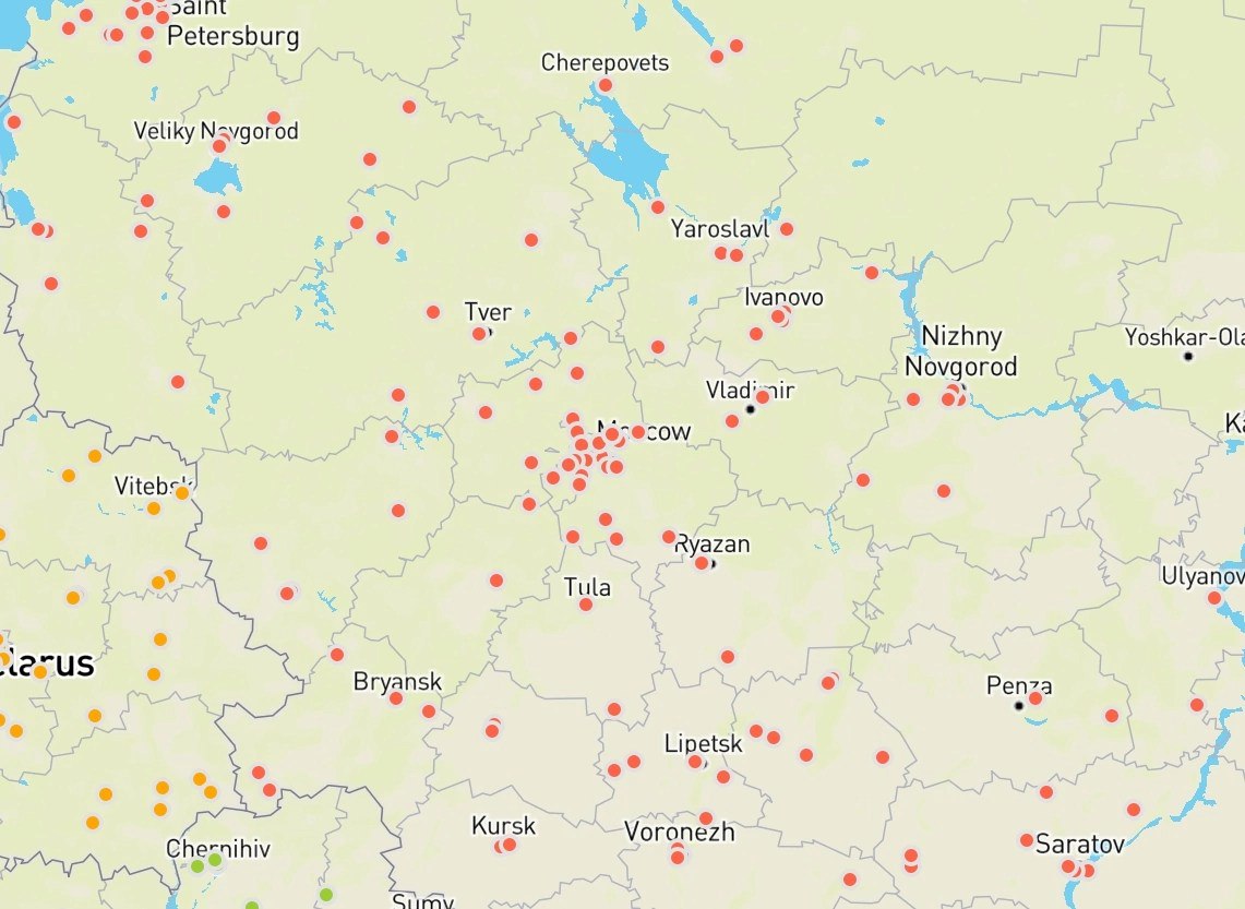 Интерактивная карта ядерных ударов