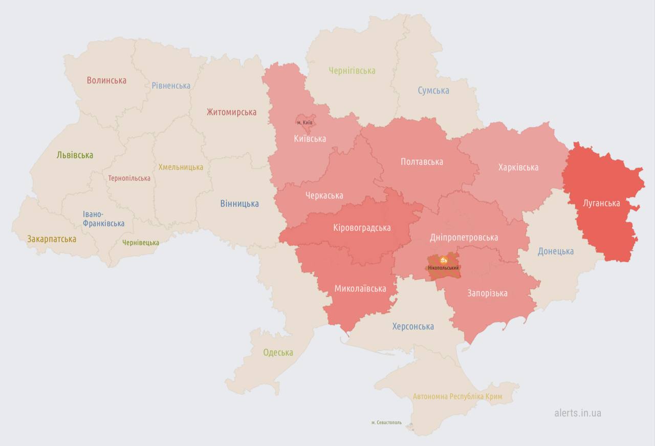 Карта повитряних тревог украины. Карта повитряних тривог. В ряде областей Украины объявили воздушную тревогу. Карта повітряних тривог в Україні.