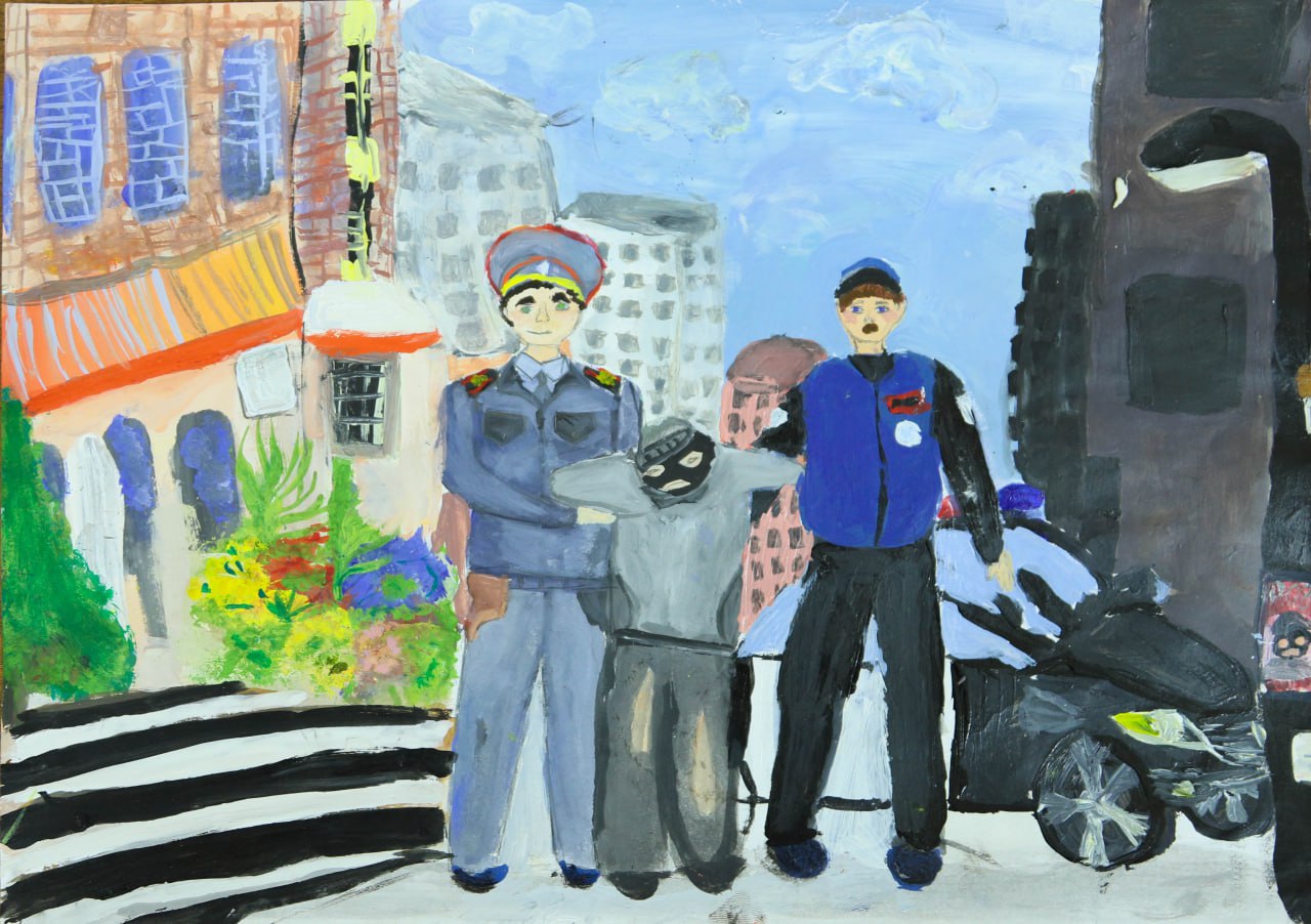 Рисунок на тему полиция и дети